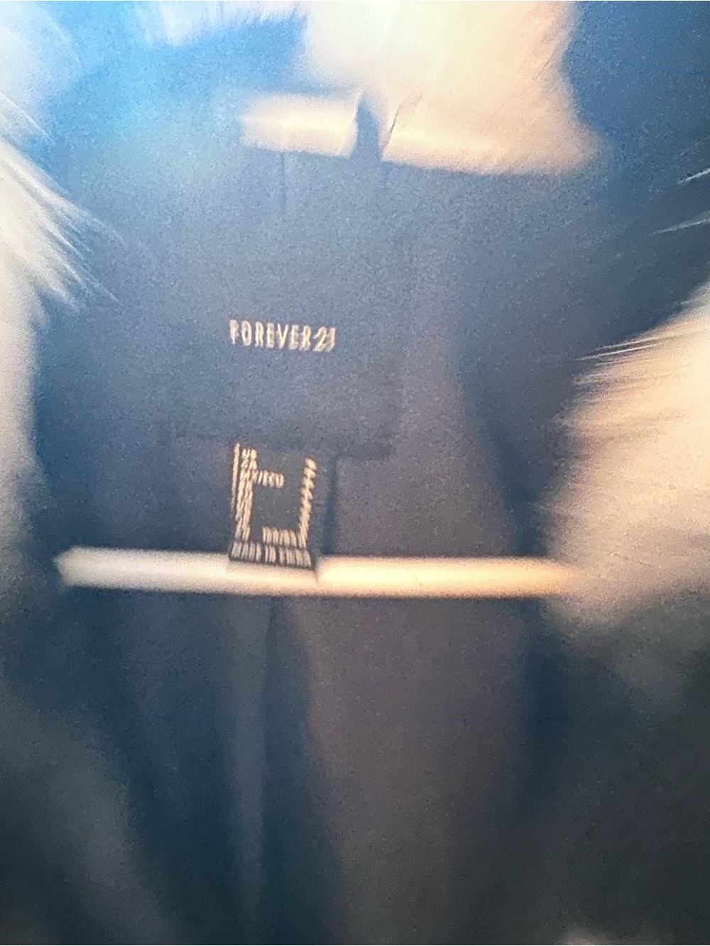 Forever 21 Black and White Checkered Faux Fur Jacket - Picture 2 of 4